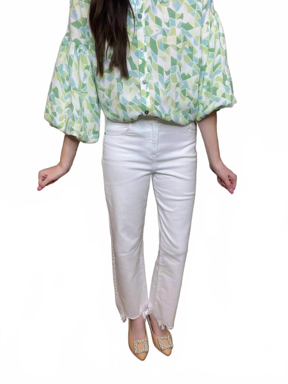 NEW KANCAN women's fallon wide leg jeans in white